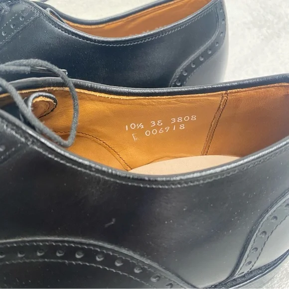 NEW Allen Edmonds Men's McClain Black Leather Wingtip Oxford Size 10.5E Made USA